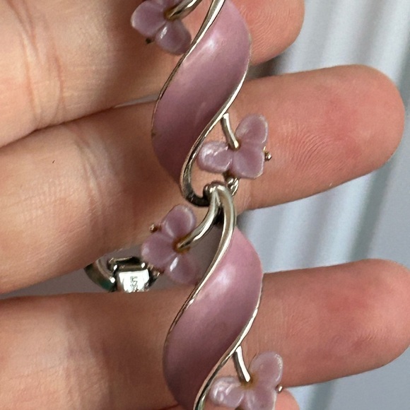 LISNER VINTAGE 1960 Pink Enamel Bracelet 7 inches 💗 - Picture 7 of 8